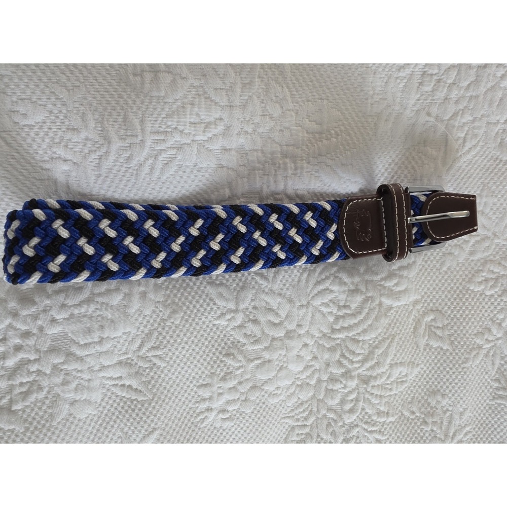 Roostas Jupiter Stretch Braided Golf Coastal Preppy Belt W/ Leather Buckle Size